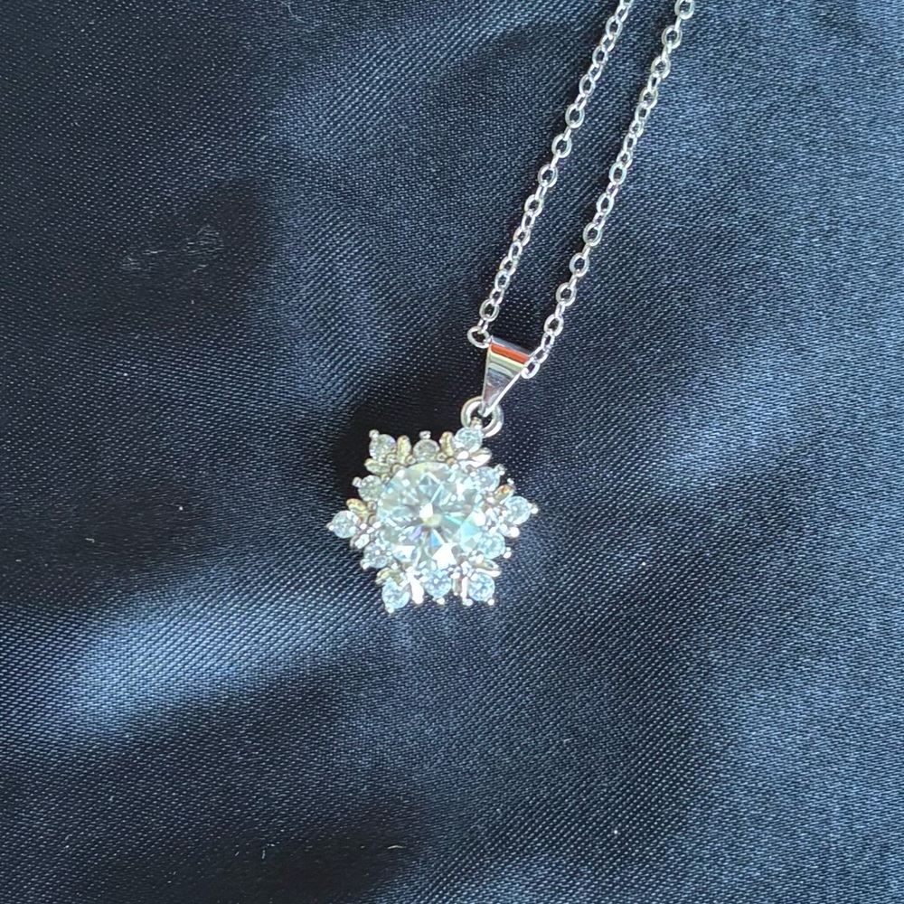 NEW 2.0 Carat Moissanite Snowflake Pendant Necklace